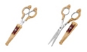Symbols of Faith Gold-Tone Crystal Cross Red Enamel Scissor Holder with Scissors